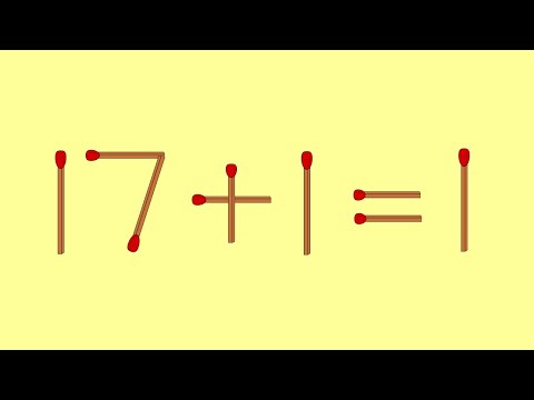 17+1=1 fix the equation | MatchStick Puzzle #105 | Move 2 Matchsticks | Puzzles with answer