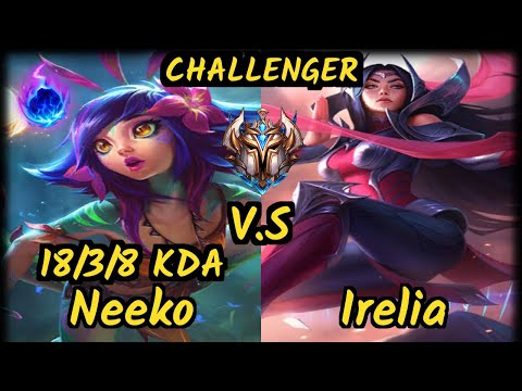 PNG Grevthar (NEEKO) vs IRELIA - 18/3/8 KDA MID CHALLENGER GAMEPLAY - BR v9.7