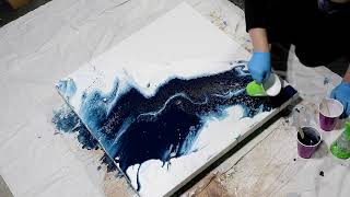 (811) Amazing Mixed Media DIY Ocean Wall Art, Acrylic Pouring and Spray Paint Painting Technique