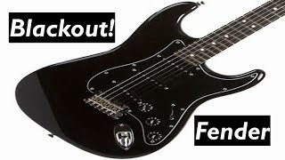 Video thumbnail for Fender American Standard Blackout Stratocaster Guitar - Fender 10 for '15 by C. A. House Music