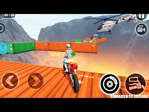 Impossible Moto Bike Tracks 3D: Levels 3 to 8 Yellow Driving Stunts - Android GamePlay 2019