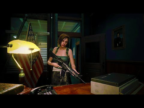 Resident Evil 3 Jill visits S.T.A.R.S. Office FIXED CAMERA 4K