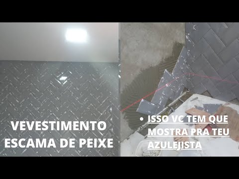 COLOCAÇÃO DE VESTIMENTO ESCAMA DE PEIXE REVESTIMENTO 10+20