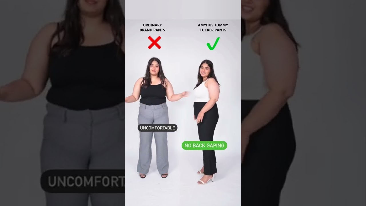 Watch video Amydus Tummy Tucker Pants vs Ordinary Brand Pants for Plus Size Women #plussize #plussizefashion Now Amydus Tummy Tucker Pants vs Ordinary Brand Pants for Plus Size Women #plussize #plussizefashion