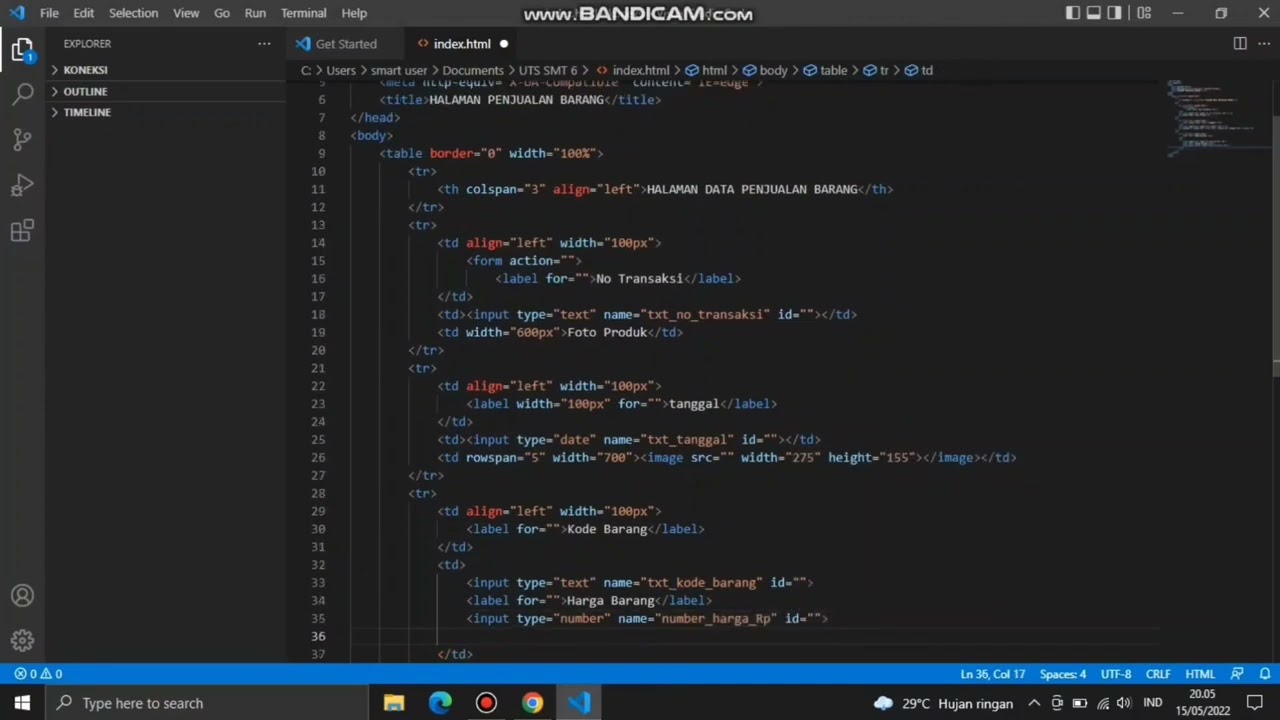 TUTORIAL MEMBUAT FORM HTML MENGGUNAKAN VISUAL STUDIO CODE||SISTEM INFORMASI||UNIVERSITAS PERADABAN
