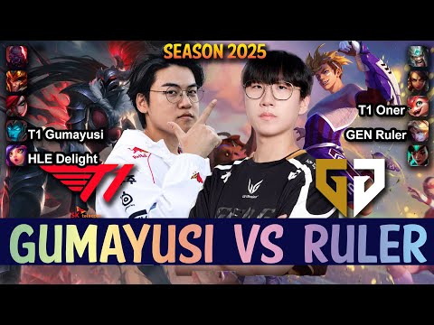 GEN Ruler vs T1 Gumayusi - Ruler EZREAL vs Gumayusi KALISTA ADC - Patch 25.11 KR Ranked | lolrec