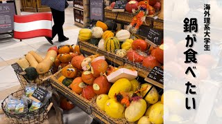 【ウィーン Vlog】ズボラアラサー女子大学生が、オーストリアのスーパーで手に入る食材で鍋を作る