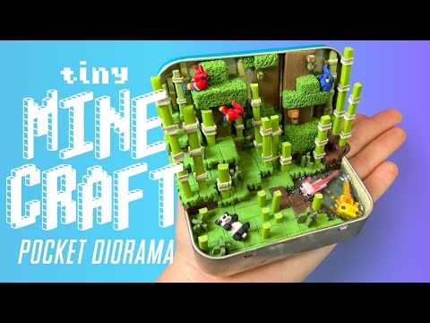 Making A Tiny Minecraft World Box // Bamboo Jungle Polymer Clay DIY