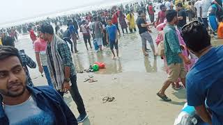 Cox's Bazar. সুগন্ধা বিচ।পর্যটকের  উপচে পড়া ভিড়।২০২১