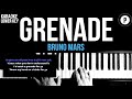Bruno Mars - Grenade Karaoke LOWER KEY Slower Acoustic Piano Instrumental Lyrics On Screen