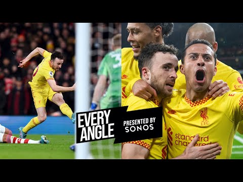 Every angle as Thiago & Diogo Jota combine for the first goal at Arsenal