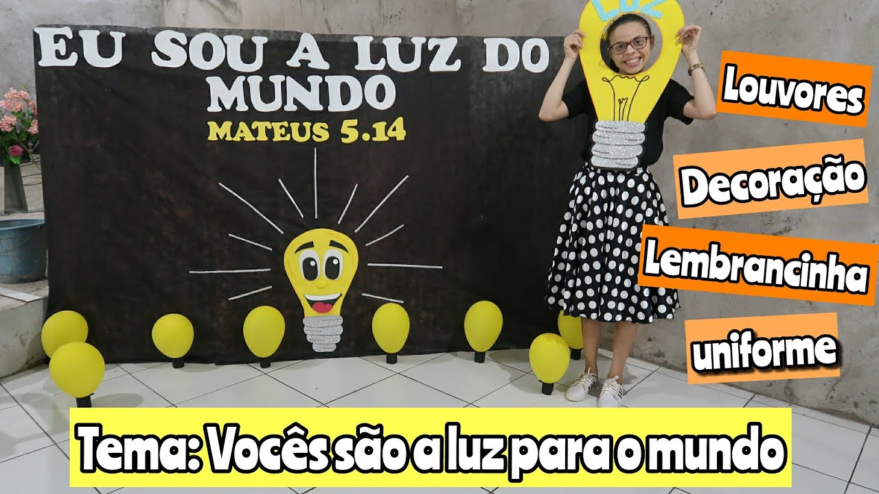DICAS PARA CULTO INFANTIL COM O TEMA: VOCÊS SÃO A LUZ PARA O MUNDO | Tia Gabi