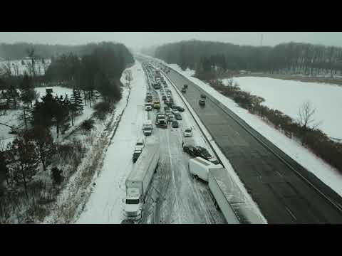 Icy Roads Cause Large Pileup in Hudson, Ohio