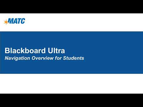 Blackboard Ultra Navigation Overview For Students