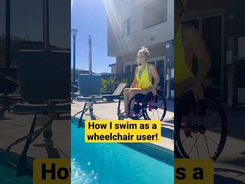 Have any of you tried swimming with your arms?? #wheelchairlife #wheelchairsport #swimming #swimsuit