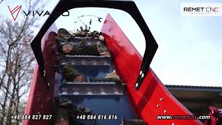 Ágdaraboló - traktor PTO - REMET RP-120 (PRO) + szállítószalag 2.3m