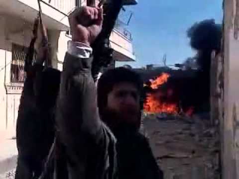 تفجير دبابة لقوات النظام من قبل كتائب الفاروق في مدينة حمص