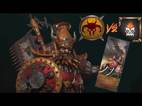 FLAMETHROWER TRAIN | Chaos Dwarfs vs Beastmen - Total War Warhammer 3