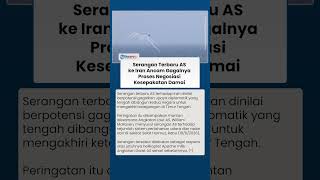 Serangan Terbaru AS ke Iran Ancam Gagalnya Proses Negosiasi Kesepakatan Damai