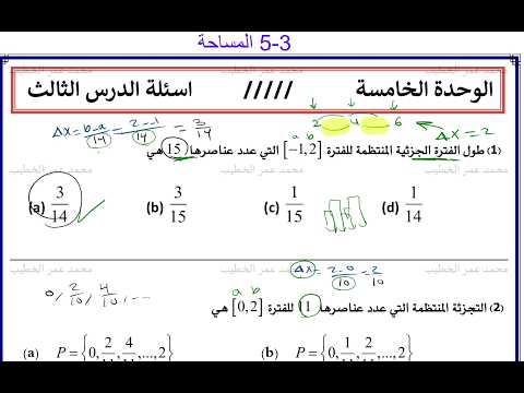 5-3 المساحة- التكامل الوحدة الخامسة (بنك أسئلة ملزمة استاذ الخطيب)