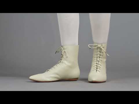 PRE-ORDER Hartfield Women's Regency Leather Boots (Ivory)