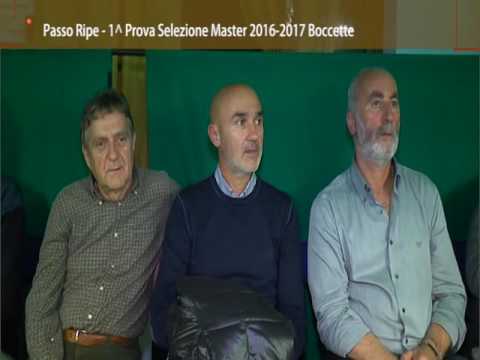 On Air_ Passo Ripe: 1° prova Selezione Master 2016-2017 Boccette 6/11/2016