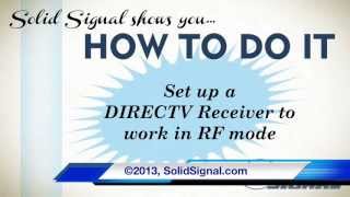 HOW TO DO IT: Set your DIRECTV Receiver to work with an RF Remote