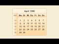 Kalender April 1996