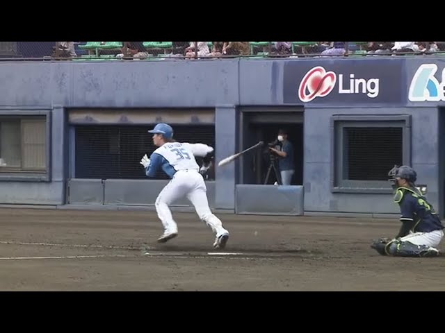 【ファーム】力強いスイングで追加点!! ファイターズ・福田光輝 今日2打点目のタイムリー!!  2023年9月29日 北海道日本ハムファイターズ 対 東京ヤクルトスワローズ