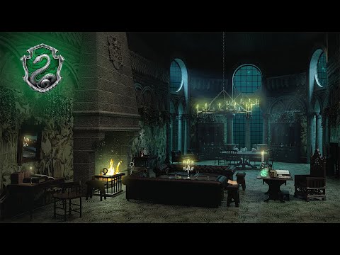 SLYTHERIN COMMON ROOM AMBIENCE 🐍 Study session📚 SLEEP/STUDY/RELAX| Harry potter Inspired Ambience ⚡️