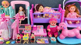 12 Minutes Satisfying with Unboxing Doll Bed & Slide Toys Set Review | ASMR