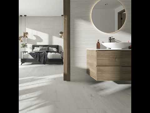 Carrelage sol imitation parquet Cilento blanc grisé 20x120 cm