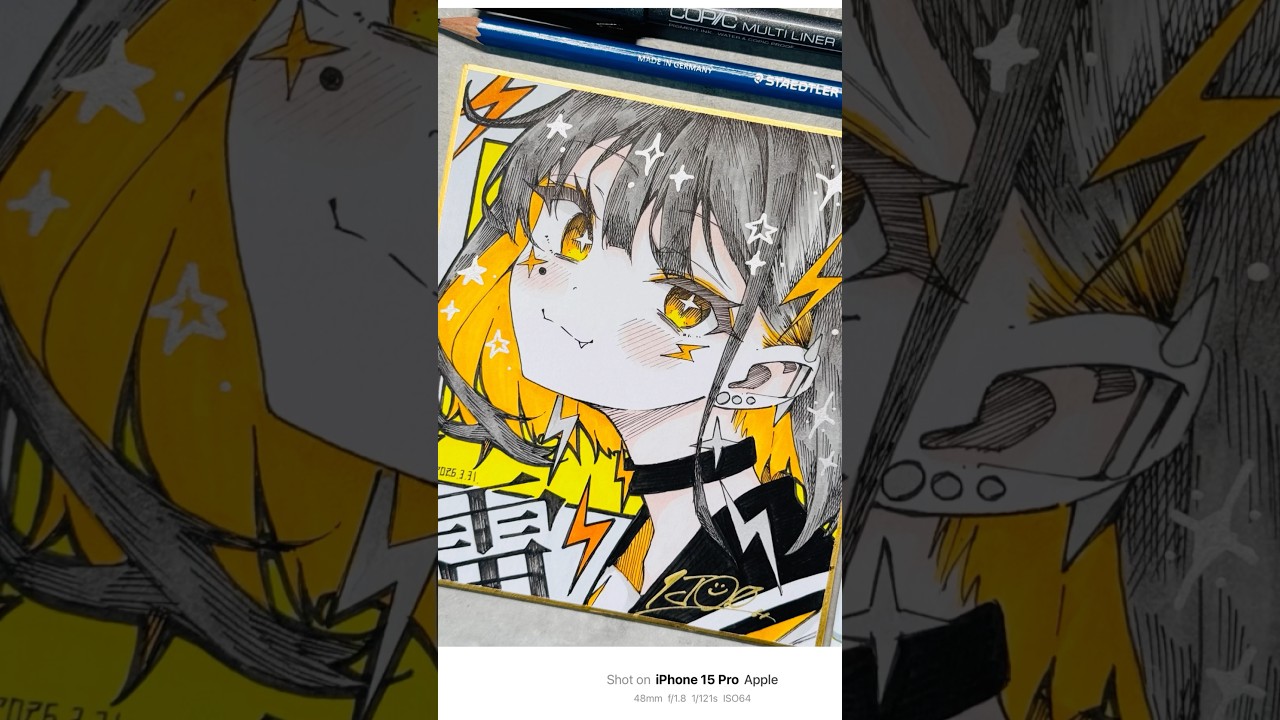 塗りメイキング（原画完売済み） #アナログイラスト #イラストメイキング #drawingtutorial #animeart #shorts