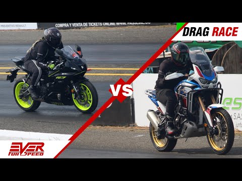 New Yamaha R7 🆚 Honda CRF1100 Africa Twin 🚦 DRAG RACE