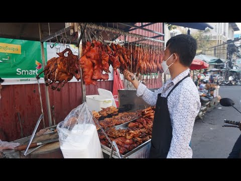 Tola Grill & Testy Meat @Phsa Kandal - Three Man Grill Ducks, Chickens, Porks & Meats on The Street