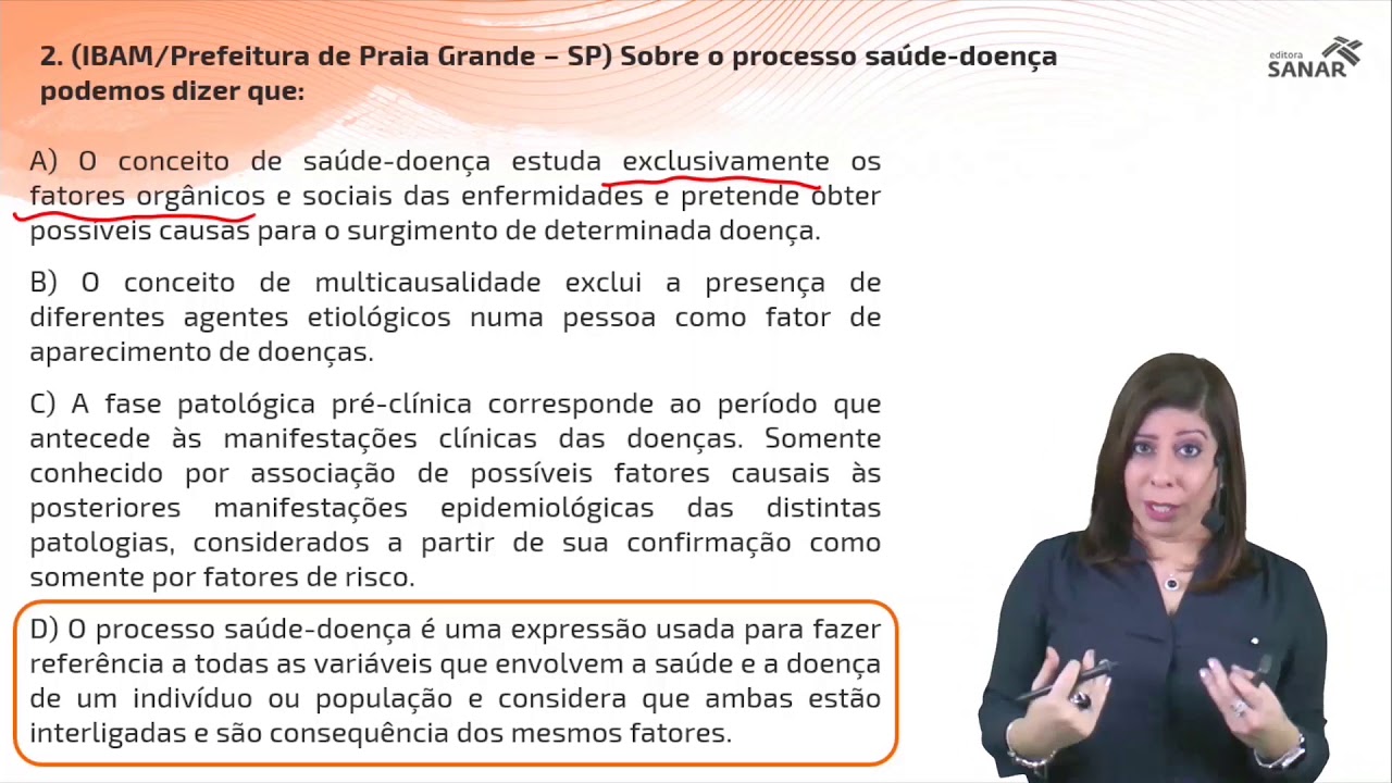 Profª. Natale Souza | Questão comentada | Processo saúde-doença