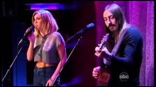 Miley Cyrus ft Johnzo West - You're Gonna Make Me Lonesome When You Go - Jimmy Kimmel Live 2012