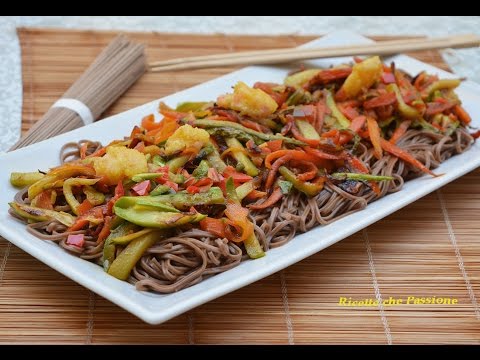 Spaghetti con verdure piccanti e Gamberi - Ricette che Passione