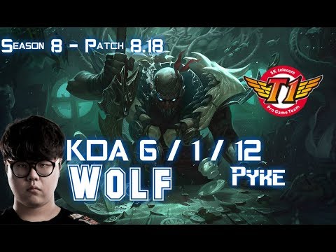SKT T1 Wolf PYKE vs GRAGAS Supp- Patch 8.18 KR Ranked