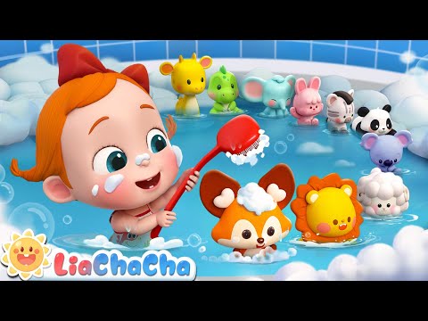 🔴 LIVE |Animals in the Bathtub | Learn Numbers Song | LiaChaCha Nursery Rhymes & Baby Songs