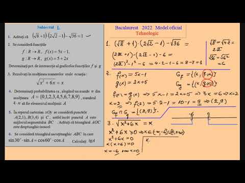 Bacalaureat 2022 - Tehnologic - Model oficial