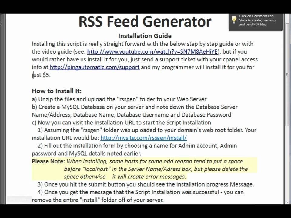 RSS Feed Generator (Video 1)