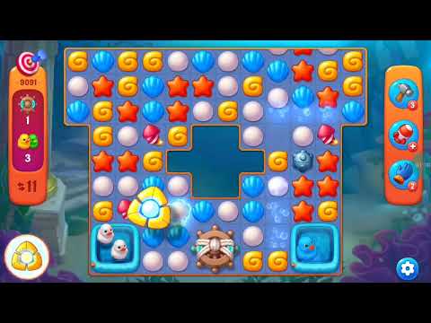 Fishdom Challenge Level 9091 (with Double Lightning Booster) @choraelmin