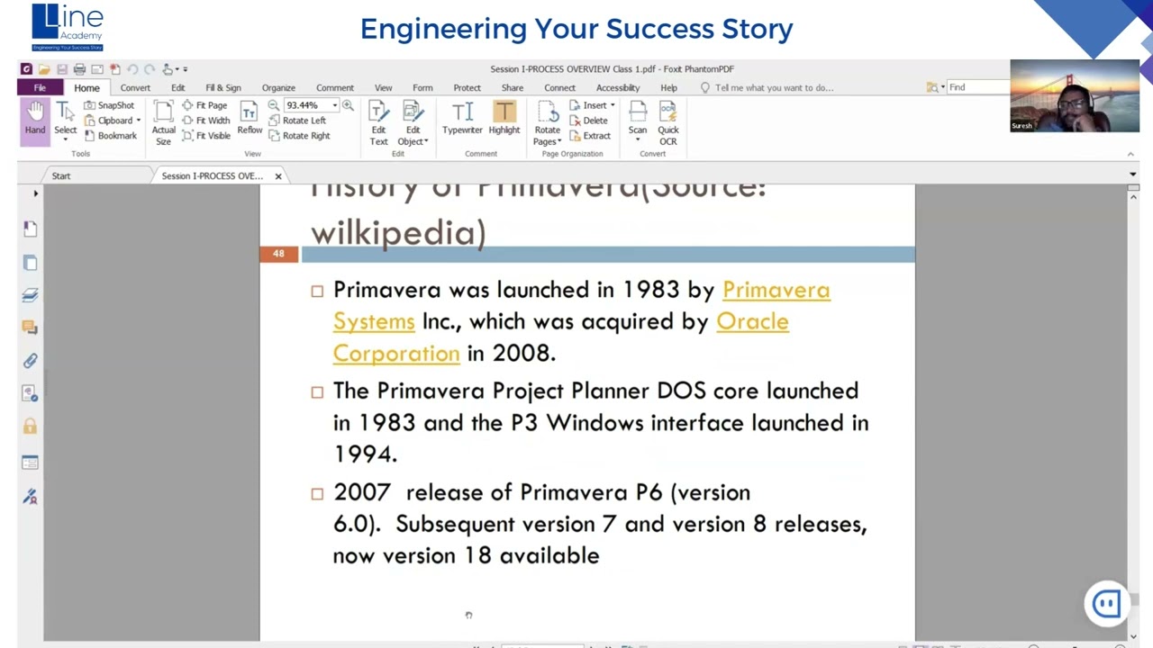 PRIMAVERA P6 Training at Line Academy