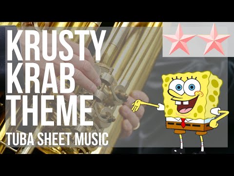 SUPER EASY Tuba Sheet Music: How to play Krusty Krab Theme by Robert Alexander White
