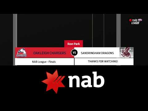 NAB LEAGUE 2019: 1ST PRELIMINARY FINAL - Oakleigh Chargers vs Sandringham Dragons (Full Game)