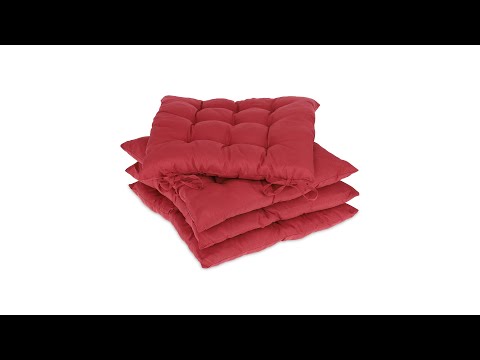 Galette de chaise rouges en lot de 4 Rouge - Matière plastique - Textile - 38 x 5 x 38 cm