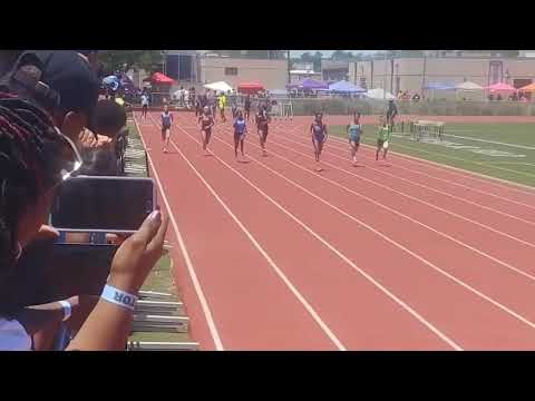 Saniyah Richardson 100m 1st place overall 11-12 yr old girls