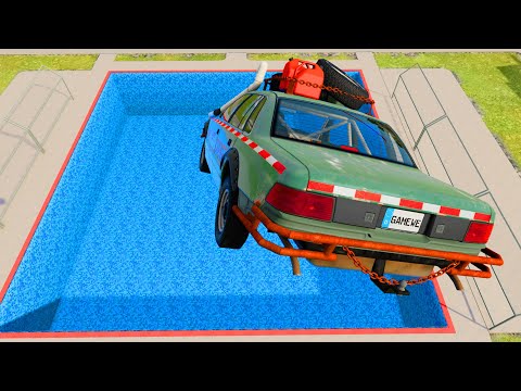 High Speed Jumping In Pool - BeamNG drive