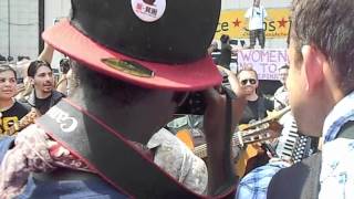 Tom Morello  live Stray Bullets  & This Land is My Land" before anti-Nato march